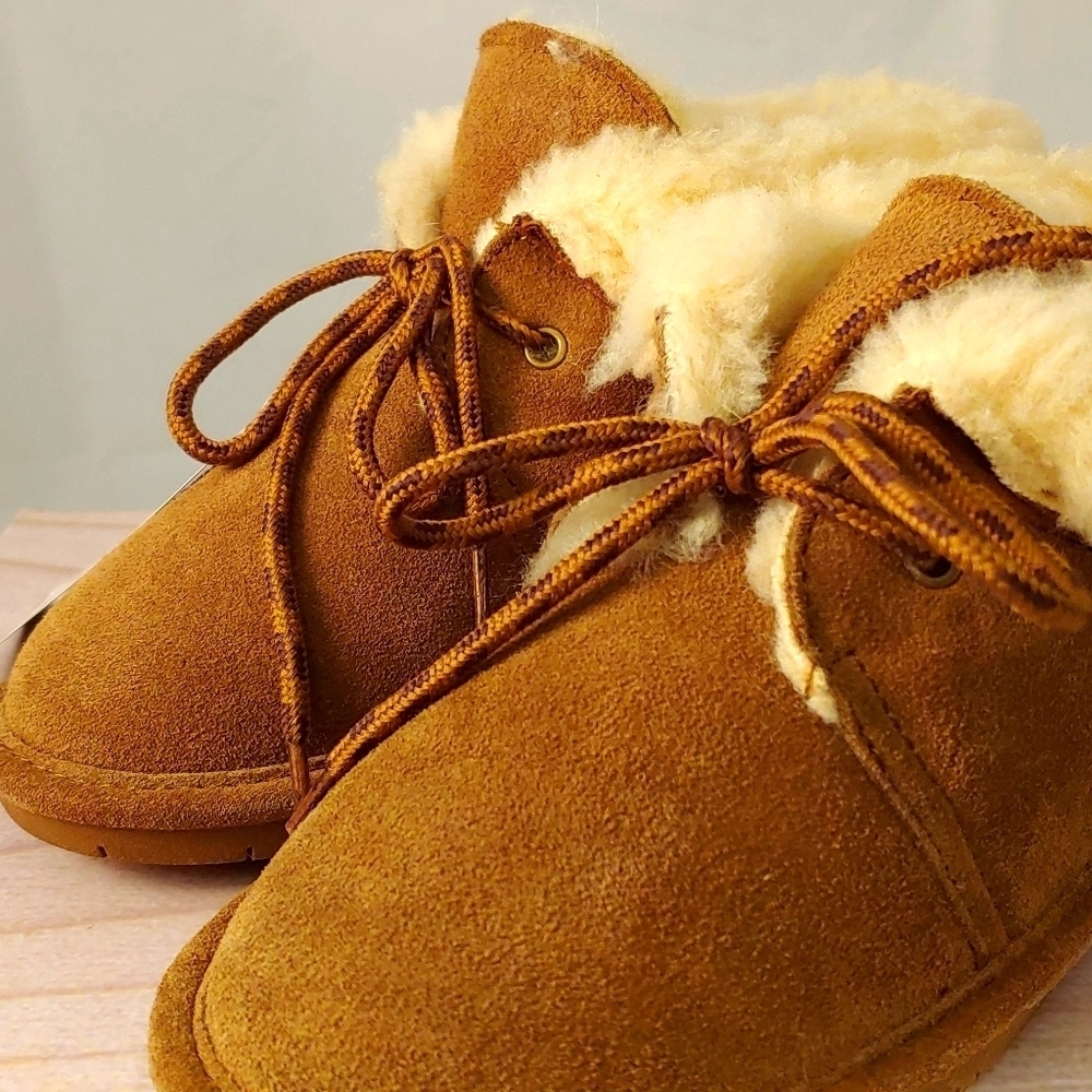 BearPaw Kids Moccasins in Brown and Cream